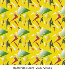 
seamless abstract geometric pattern on yellow background, vector