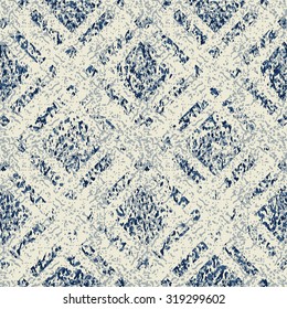 seamless abstract geometric pattern on blue mottled background