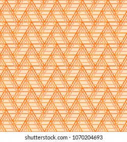 Seamless abstract geometric pattern, orange triange background, vector universal wallpaper