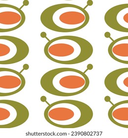 Patrón geométrico abstracto sin inconvenientes. Naranja, caqui, blanco. Ilustración vectorial. Ovalos, círculos, líneas, textura de puntos. Diseño para tejidos textiles, papel de envoltura, fondo, papel pintado, cubierta.