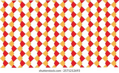 Seamless abstract geometric pattern of orange and red on white background