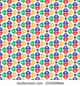 Seamless abstract geometric pattern with overlapping pink circles Design ideas for textiles, fashion, publications, wallpapers, wrapping paper Vector illustration.  Decorative print
