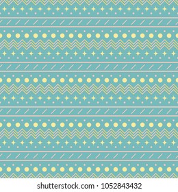 Seamless abstract geometric pattern in pastel colors. Cute uncomplicated vector print with horizontal zigzag and patterned stripes