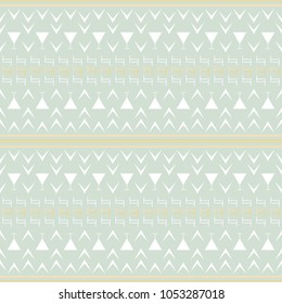Seamless abstract geometric pattern in pastel colors. Simple vector print with stripes, T and V shapes