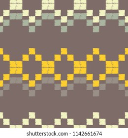 Seamless abstract geometric pattern. The pattern of pixels. Mosaic texture. Brushwork. Hand hatching. Scribble texture. Textile rapport.