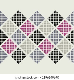 Seamless abstract geometric pattern. Pixels. Mosaic texture. Brushwork. Hand hatching. Can be used for wallpaper, textile, invitation card, wrapping, web page background.