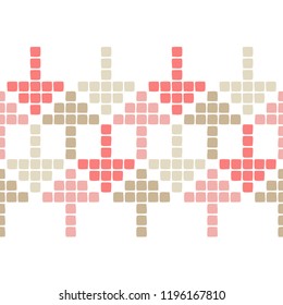 Seamless abstract geometric pattern. Pixels. Arrow. Mosaic texture. Brushwork. Hand hatching. Can be used for wallpaper, textile, invitation card, wrapping, web page background.