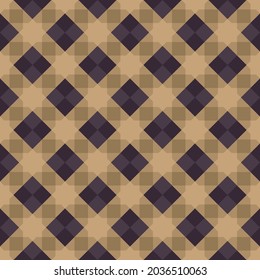 Seamless abstract geometric pattern purple brown. Arrange them in a grid. Octagram shape background with alternating square. Texture design for textile, tile, cover, poster, wall. Vector illustration.