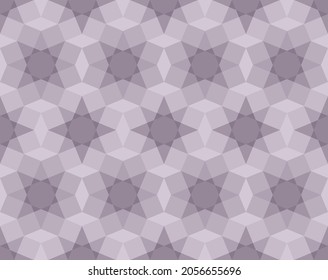 Seamless Abstract Geometric Pattern, Purple, Gray. Arranged In A Grid. Octagon Shape Background And Squares Together. Texture Design For Textiles, Tiles, Covers, Posters, Walls. Vector Illustration.