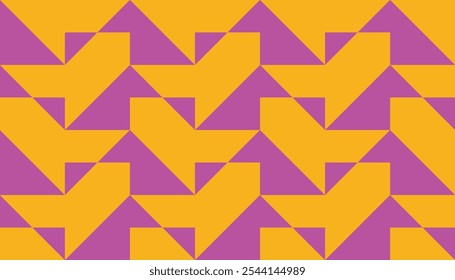 Patrón geométrico abstracto sin fisuras en colores púrpura y naranja. Perfecto para imprimir, fondos de diseño, Fondo de pantalla y azulejos, envoltura de regalos