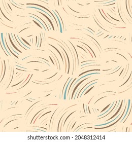 Seamless abstract geometric pattern of random arcuate stripes.
