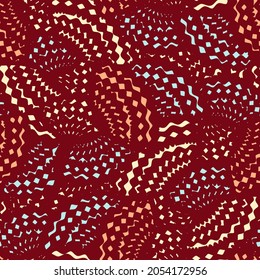 Seamless abstract geometric pattern of random arcuate stripes.
