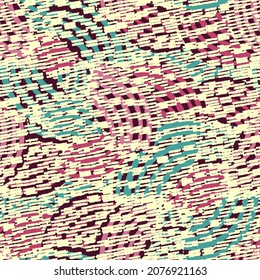 Seamless abstract geometric pattern of random arcuate stripes and strokes.
