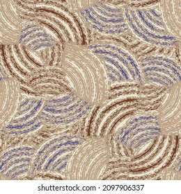 Seamless abstract geometric pattern of random arcuate stripes.
