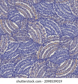 Seamless abstract geometric pattern of random arcuate stripes.
