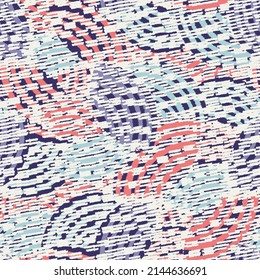 Seamless abstract geometric pattern of random arcuate stripes and strokes.
