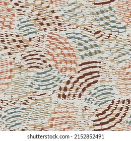 Seamless abstract geometric pattern of random arcuate stripes and strokes.
