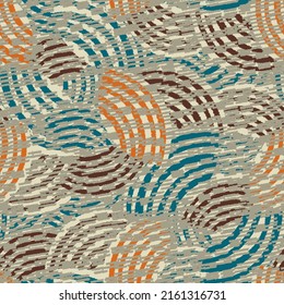 Seamless abstract geometric pattern of random arcuate stripes and strokes.