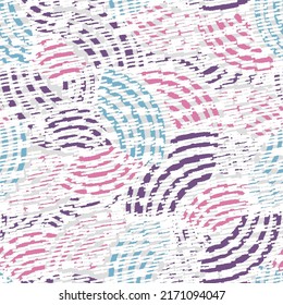 Seamless abstract geometric pattern of random arcuate stripes and strokes.

