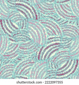 Seamless abstract geometric pattern of random arcuate stripes.
