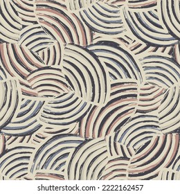 Seamless abstract geometric pattern of random arcuate stripes.
