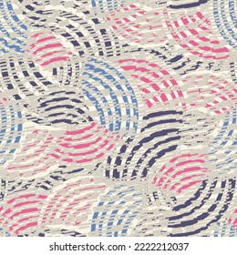 Seamless abstract geometric pattern of random arcuate stripes and strokes.
