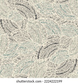 Seamless abstract geometric pattern of random arcuate stripes.
