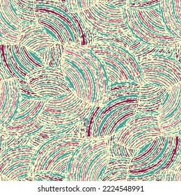 Seamless abstract geometric pattern of random arcuate stripes.
