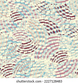 Seamless abstract geometric pattern of random arcuate stripes and strokes.
