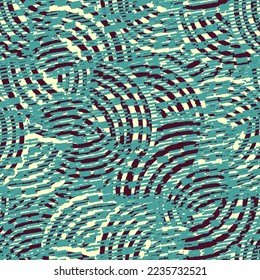 Seamless abstract geometric pattern of random arcuate stripes and strokes.
