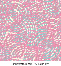 Seamless abstract geometric pattern of random arcuate stripes and strokes.
