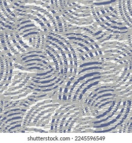 Seamless abstract geometric pattern of random arcuate stripes and strokes.
