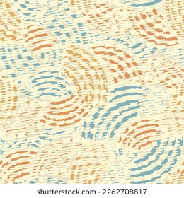 Seamless abstract geometric pattern of random arcuate stripes and strokes.
