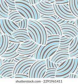 Seamless abstract geometric pattern of random arcuate stripes.
