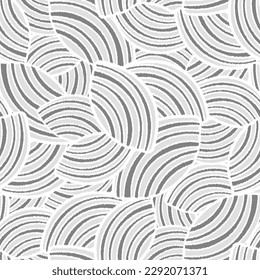 Seamless abstract geometric pattern of random arcuate stripes.
