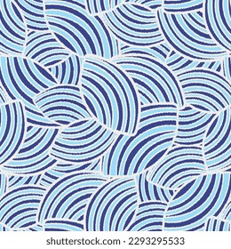 Seamless abstract geometric pattern of random arcuate stripes.
