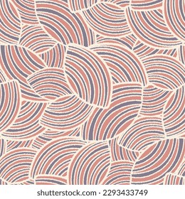 Seamless abstract geometric pattern of random arcuate stripes.
