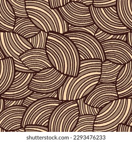 Seamless abstract geometric pattern of random arcuate stripes.
