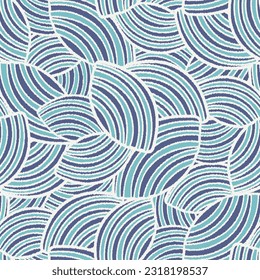 Seamless abstract geometric pattern of random arcuate stripes.
