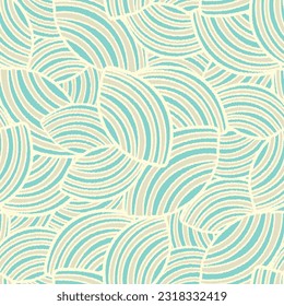Seamless abstract geometric pattern of random arcuate stripes.
