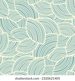 Seamless abstract geometric pattern of random arcuate stripes.
