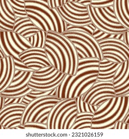 Seamless abstract geometric pattern of random arcuate stripes.
