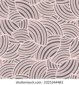 Seamless abstract geometric pattern of random arcuate stripes.

