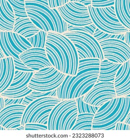 Seamless abstract geometric pattern of random arcuate stripes.
