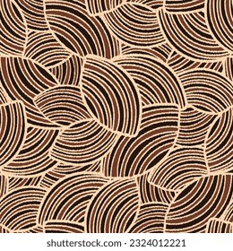 Seamless abstract geometric pattern of random arcuate stripes.
