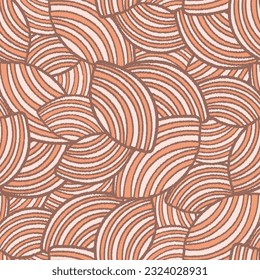 Seamless abstract geometric pattern of random arcuate stripes.
