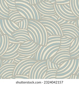 Seamless abstract geometric pattern of random arcuate stripes.
