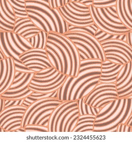 Seamless abstract geometric pattern of random arcuate stripes.
