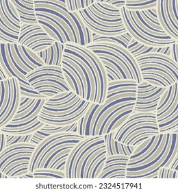 Seamless abstract geometric pattern of random arcuate stripes.
