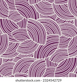 Seamless abstract geometric pattern of random arcuate stripes.
